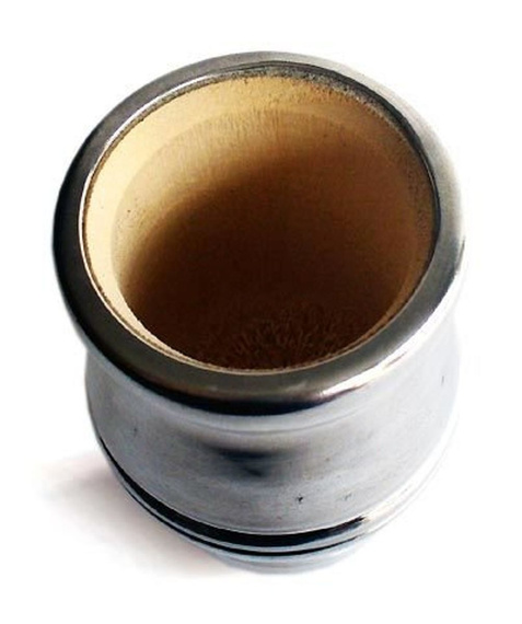 Drewniane matero do yerba mate Montevideo w metalowym okuciu 