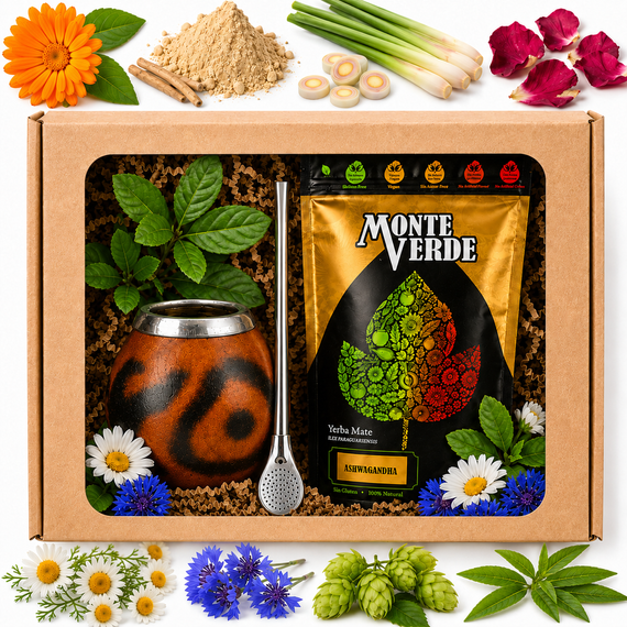 Zestaw Yerba Mate Monte Verde ASHWAGANDHA 500g z tykwą