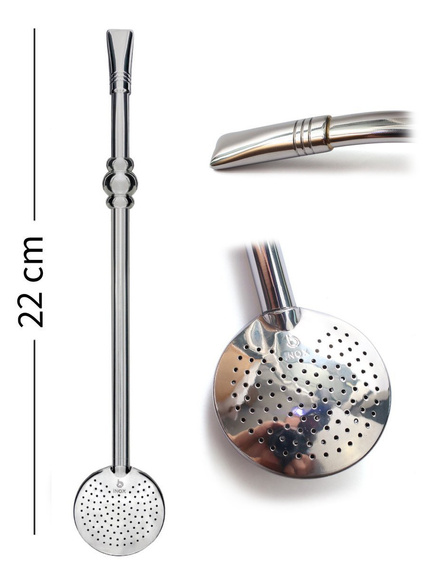 Bombilla Bortonaggio INOX 22 cm z potrójnym, stalowym pierścieniem wersja 108