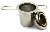 Zaparzacz do herbaty, ziół - Sitko z rączkami i przykrywką / podstawką