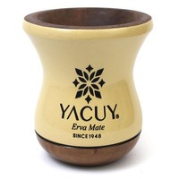 WYPRZEDAŻ-Naczynie do Yerba mate Chimarrao Yacuy Cuia De Madeira Imbuia 200-220 ml - piaskowa- DELIKATNE PRZEBARWIENIA/RYSY/ODCHODZĄCY LAKIER