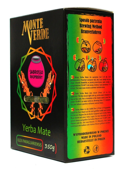 Yerba mate Monte Verde SABROSO RASBERRY 350g w pudełku