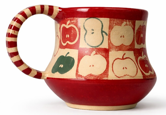 Ceramiczny kubek ręcznie robiony "Rajskie jabłuszko" 450ml