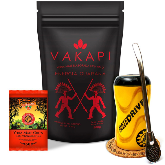 Zestaw Yerba Mate Vakapi 500g Guarana + kubek do auta!