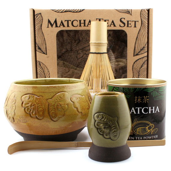 Zestaw Matcha Tea Set z ceramicznymi akcesoriami handmade w pudełku na prezent