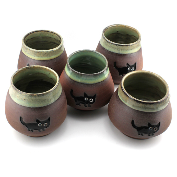 Matero ceramiczne toczone na kole Kocur 270-330 ml