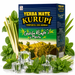 Yerba Mate Kurupi Cedron 500g + Matero Luka Hoja Turquoise + Bombilla 22cm z czarnym kamieniem