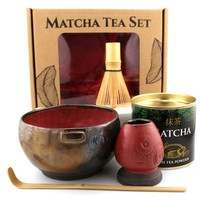 Zestaw Matcha Tea Set z ceramicznymi akcesoriami handmade w pudełku na prezent