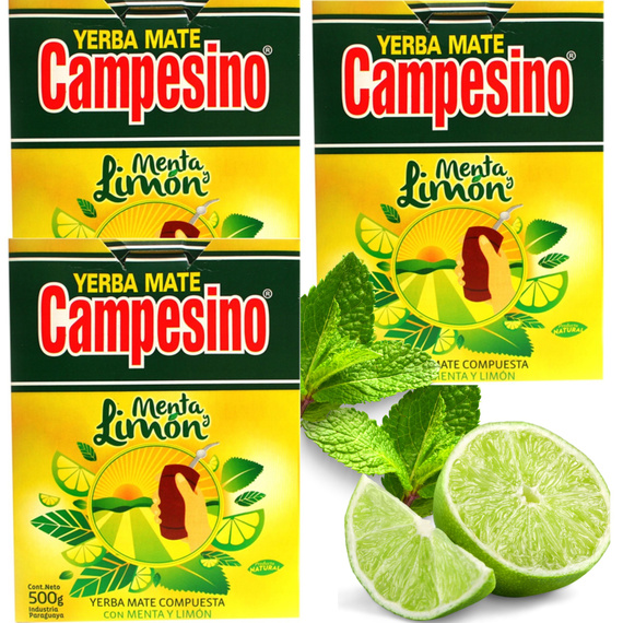 Yerba Mate Campesino Menta Limon 3 x 500g