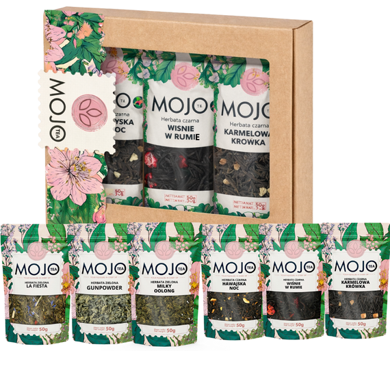 Zestaw Herbat Mojo 6 szt.W2– Naturalne Herbaty w Pudełku Prezentowym