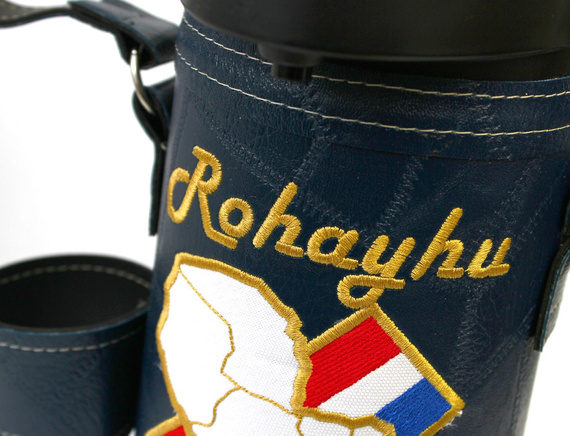 Duży Termos do Yerba Mate TERERE Paraguay Rohayhu - granatowy z automatyczną pompką
