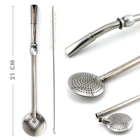 Bombilla Bomba do Yerba Mate Chimarrao Boa 21 cm + Szczoteczka