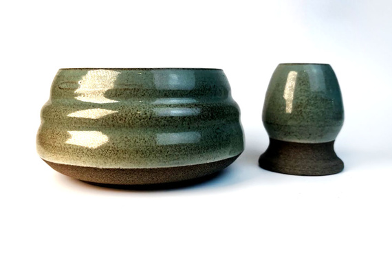 Zestaw Matcha Tea Set "Pieprz i sół" z ceramicznymi akcesoriami handmade w pudełku na prezent