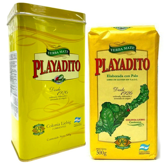 Yerbera Yerba Mate Playadito Tradicional 500g w oryginalnej puszce
