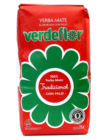 WYPRZEDAŻ - Argentyńska Yerba Mate Verdeflor Tradicional - Elaborada con Palo 1 kg - uszkodzone opakowanie