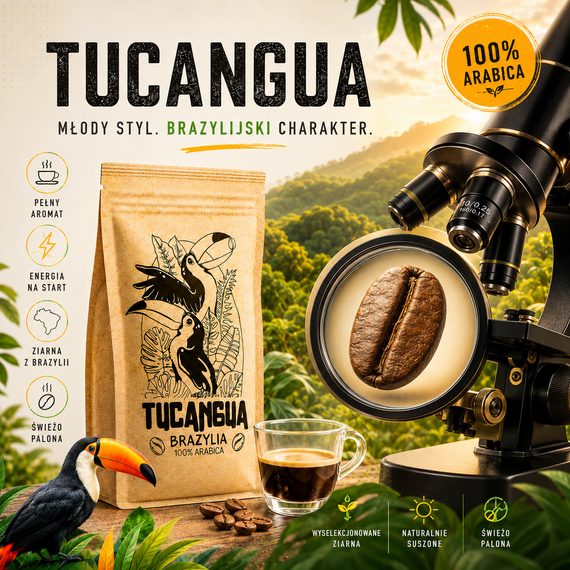 Zestaw na Prezent Kawa Tucangua  1000g 100% Arabica Santos Suszone Mango