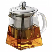 Szklany dzbanek z zaparzaczem do herbat, ziół, yerba mate