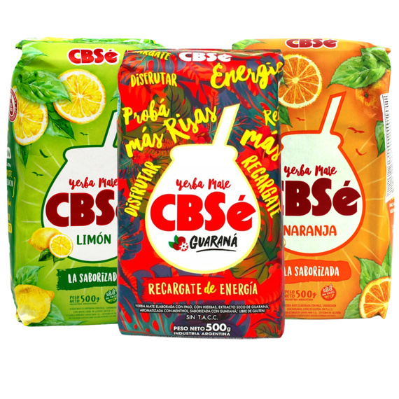 Zestaw Yerba Mate CBSe Energia Guarana Naranja Limon 3x500g