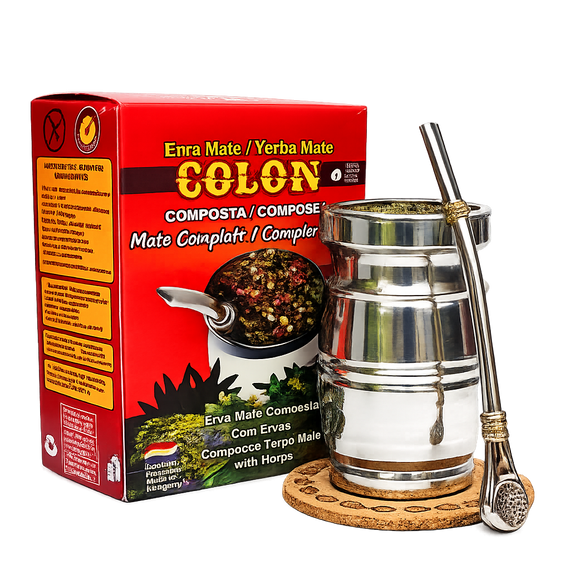 Zestaw Yerba Mate Colon Completo z ziołem Vira-Vira 500g Matero Palo Santo Bombilla