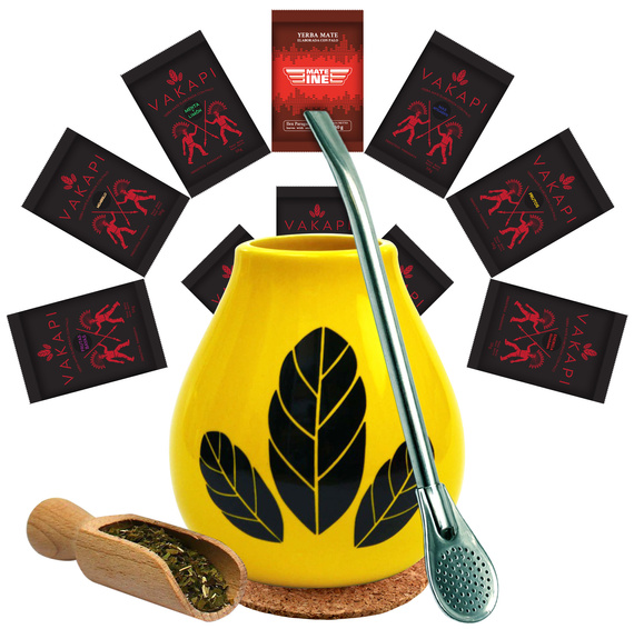  Zestaw Yerba Mate Vakapi 10x50g Matero Bombilla