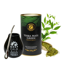 Zestaw Premium Yerba Mate Green Despalada 300 g w puszce matero + bombilla