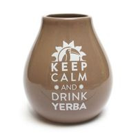 WYPRZEDAŻ Matero Ceramico LUKA LIGHT BROWN 350 ml z logo mate green - lekkie przebarwienia rysy 
