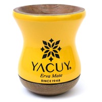 Naczynie do Yerba mate Chimarrao Yacuy Cuia De Madeira Imbuia 200-220 ml - żółta