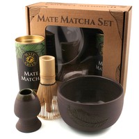 Zestaw Mate Matcha Set z ceramicznymi akcesoriami handmade w pudełku na prezent