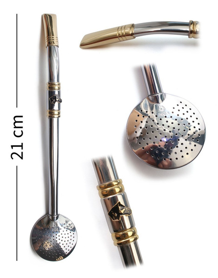 Bombilla Bortonaggio INOX 21 cm  głowa konia (DAP102CA)