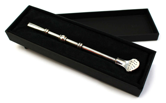 Bombilla srebrna Cascara anillo redondo długość 20 cm