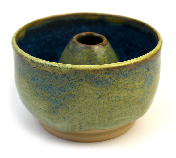 Ceramiczny zestaw "Wysokie trawy" do przygotowania herbaty Matcha - Miseczka i Podstawka pod Chasen