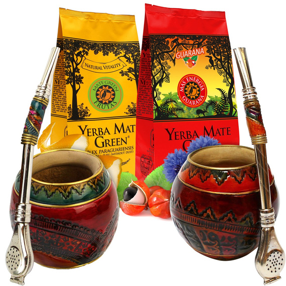 Ekskluzywny zestaw Yerba Mate z naturalnymi i ręcznie zdobionymi tykwami
