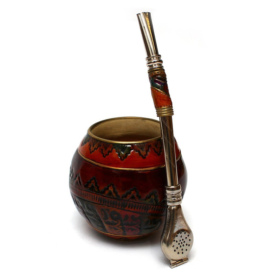 Ekskluzywny zestaw Yerba Mate z naturalnymi i ręcznie zdobionymi tykwami