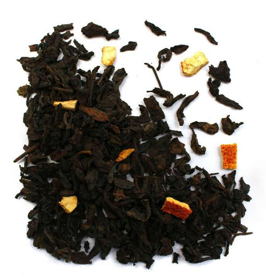 HERBATA Pu-Erh CYTRUS czerwona 150g + akcesoria