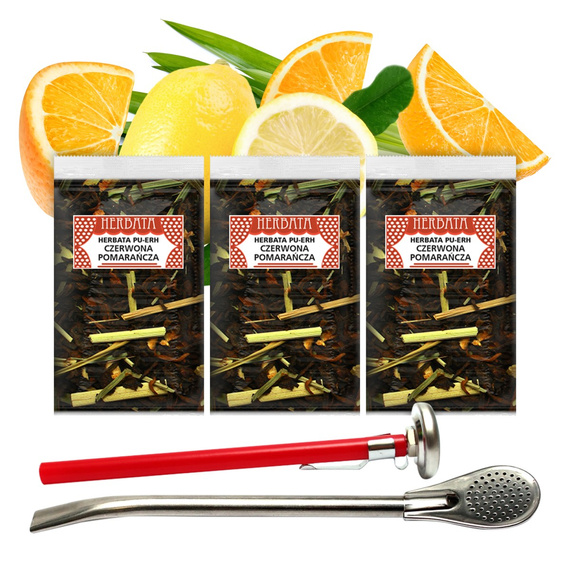 HERBATA Pu-Erh Czerwona Pomarańcza 150g akcesoria