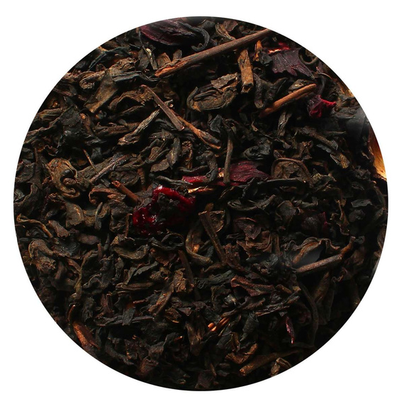 HERBATA Pu-Erh WIŚNIE W RUMIE 150g + akcesoria