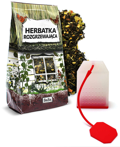 Herbatka Rozgrzewająca 100g w zestawie z silikonowym zaparzaczem 