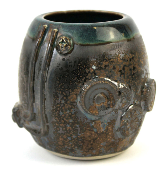 Kamionkowe matero Steampunk ~330 ml (toczone na kole garncarskim)	