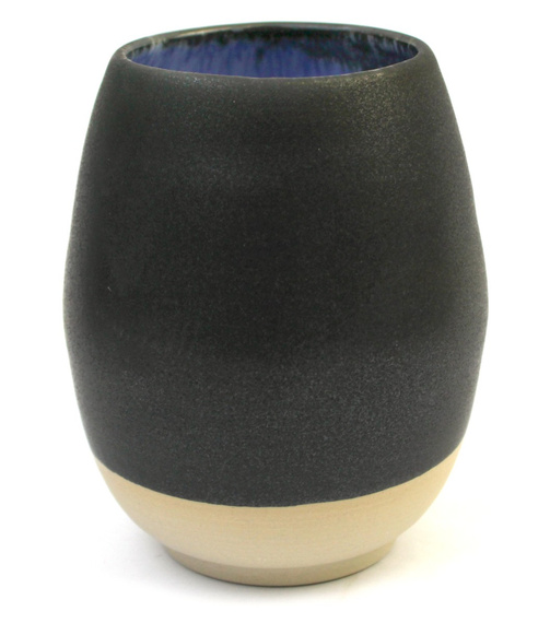 Matero ceramiczne toczone na kole "Czarny kamień" ok. 350 - 400 ml