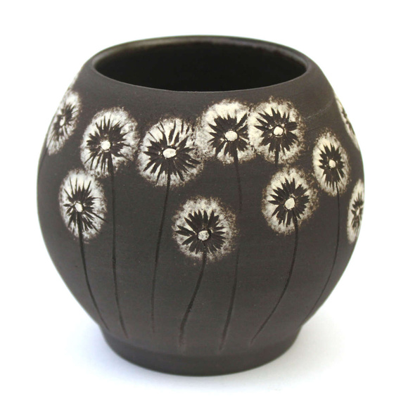 Matero ceramiczne toczone na kole "Dmuchawce" ok 300 ml