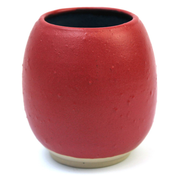 Matero ceramiczne toczone na kole "NIEWYPAŁ" ~350-400 ml - grudki i nieregularności w szkliwie