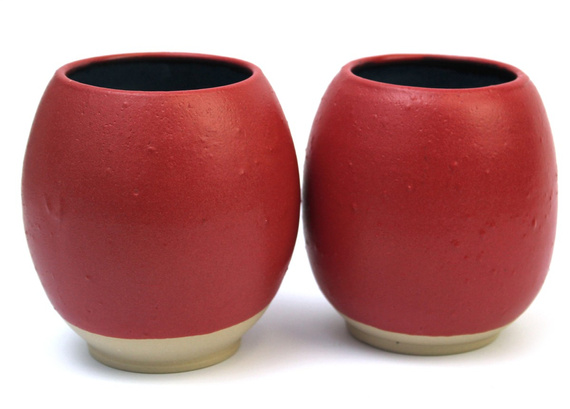 Matero ceramiczne toczone na kole "NIEWYPAŁ" ~350-400 ml - grudki i nieregularności w szkliwie