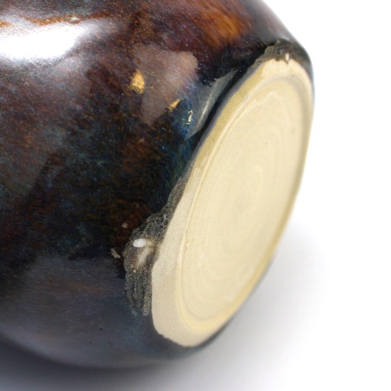 Matero ceramiczne toczone na kole PRL "NIEWYPAŁ" ~350 ml - ślady po szlifowaniu na spodzie
