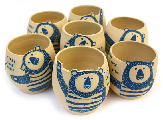 Matero ceramiczne toczone na kole "Yerby chce misie"  pojemność od 350 - 400 ml  -  wersja 3