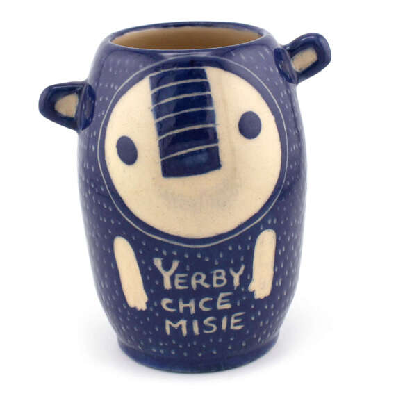 Matero ceramiczne z uszami "Yerby chce misie" niebieskie - pojemność ok 260 ml
