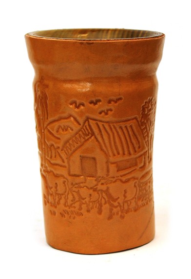 Matero do Yerba Mate Guampa Palo Santo zdobione ręcznie - Pueblo ~130-150 ml
