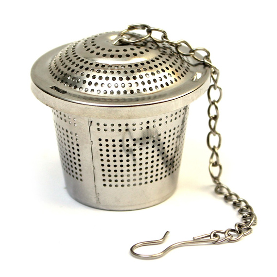 Metalowy zaparzacz na łańcuszku - Koszyczek - do herbaty ziół yerba mate