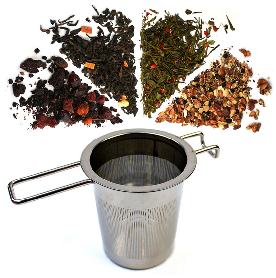 Nierdzewny zaparzacz w zestawie z HERBATKAMI 4x50g MIX