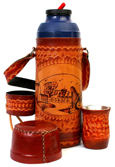 Paragwajski Termos do Yerba Mate - rękodzieło Indian Guarani