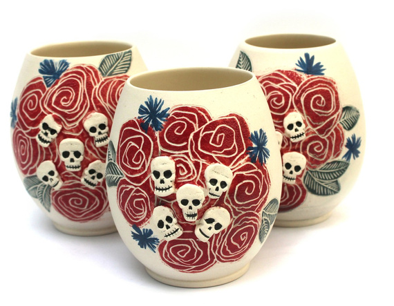 Porcelanowe matero do yerba mate Cinco Calaveras ~ 380ml